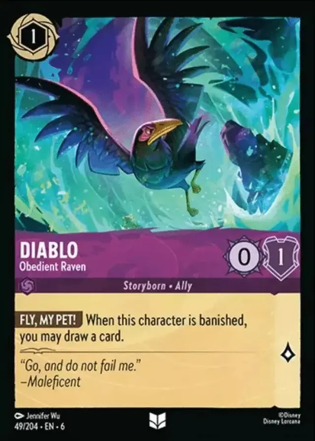 Disney Lorcana: Azurite Sea UNCOMMON Diablo - Obedient Raven #49/204