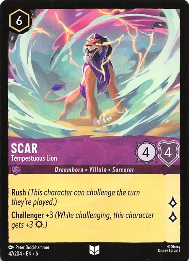 Disney Lorcana: Azurite Sea UNCOMMON Scar - Tempestuous Lion #47/204