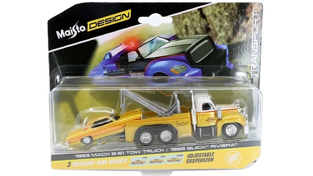 Maisto Design Elite Transport - 1953 Mack B-61 Tow Truck with 1965 Buick Riviera 1/64