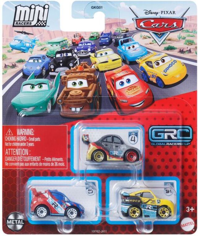 Disney Pixar Cars Mini GRC Racers 3 Pack - Raoul CaRoule, Max Schnell and Cruz Ramirez