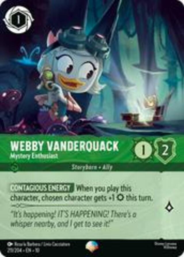 Disney Lorcana: Whispers In The Well EPIC HOLO Webby Vanderquack - Mystery Enthusiast #211/204