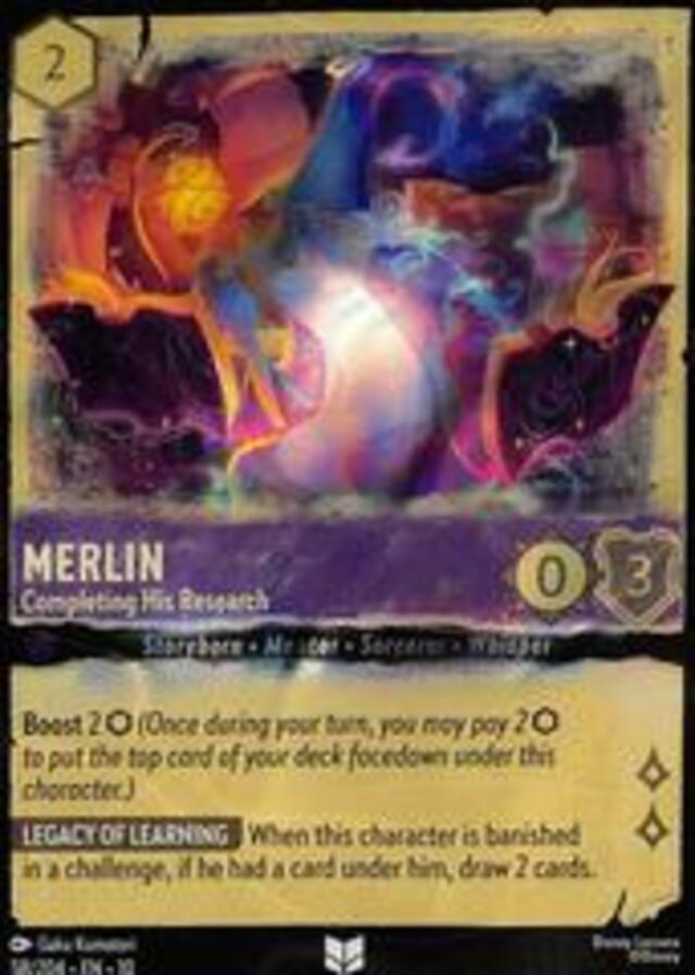 Disney Lorcana: Whispers In The Well UNCOMMON FOIL Merlin - Completing His Research #58/204