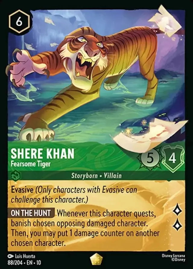 Disney Lorcana: Whispers In The Well LEGENDARY Shere Khan - Fearsome Tiger #88/204