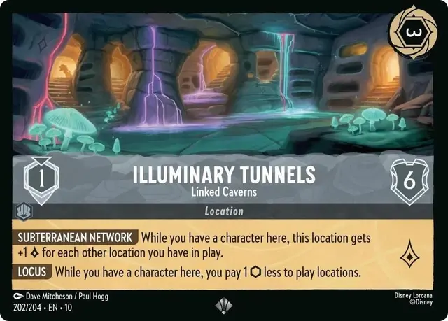 Disney Lorcana: Whispers In The Well SUPER RARE Illuminary Tunnels - Linked Caverns #202/204