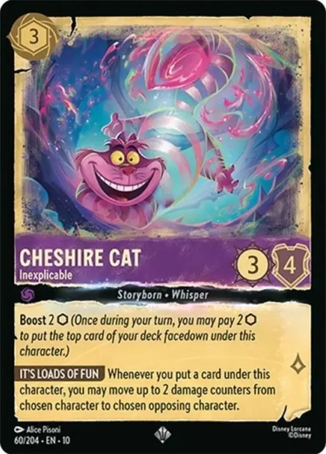 Disney Lorcana: Whispers In The Well SUPER RARE Cheshire Cat - Inexplicable #60/204