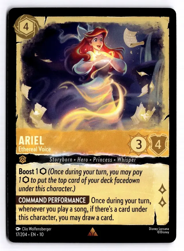 Disney Lorcana: Whispers In The Well RARE Ariel - Ethereal Voice #17/204