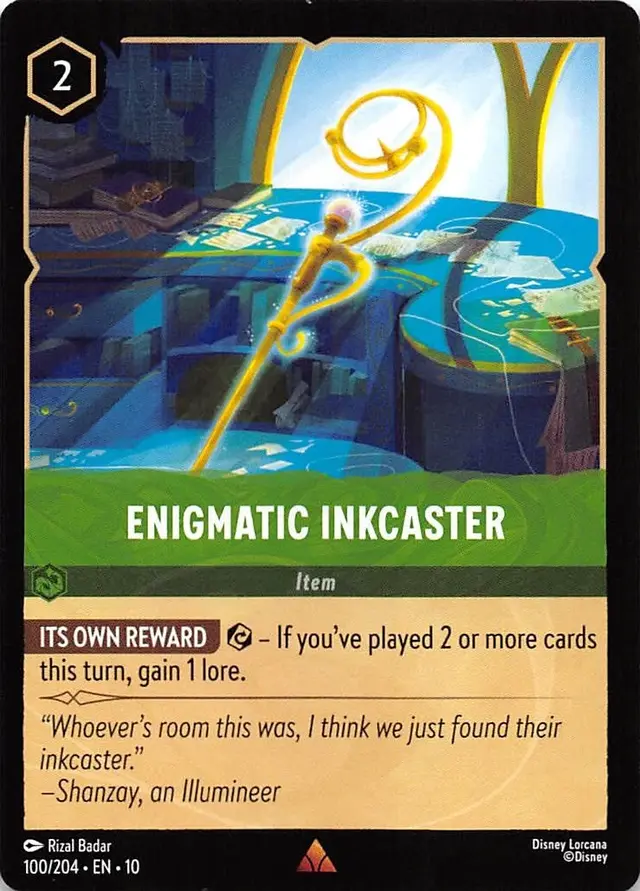 Disney Lorcana: Whispers In The Well RARE Enigmatic Inkcaster #100/204
