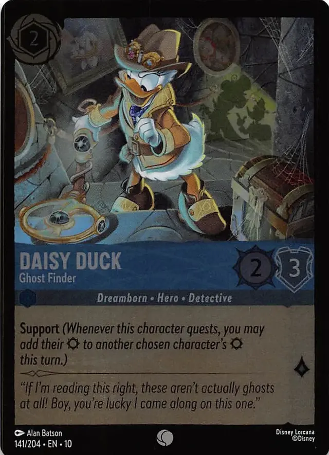 Disney Lorcana: Whispers In The Well COMMON FOIL Daisy Duck - Ghost Finder #141/204