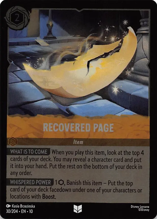 Disney Lorcana: Whispers In The Well UNCOMMON FOIL Recovered Page #30/204