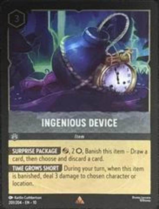 Disney Lorcana: Whispers In The Well RARE FOIL Ingenious Device #201/204