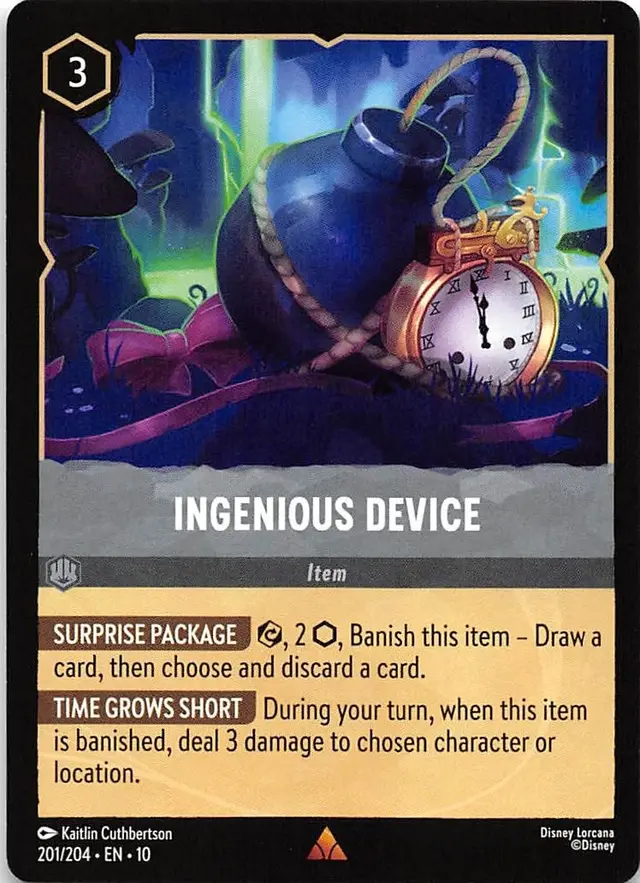 Disney Lorcana: Whispers In The Well RARE Ingenious Device #201/204