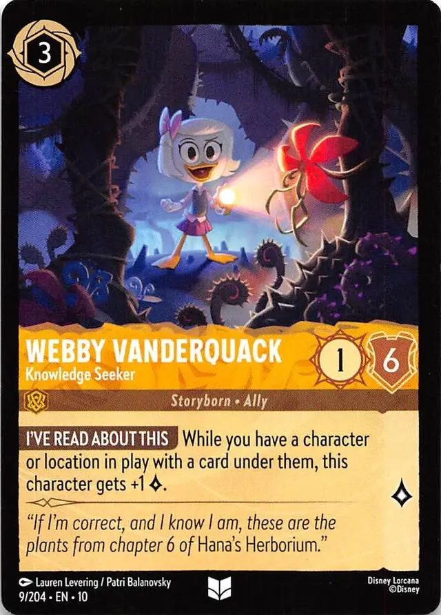 Disney Lorcana: Whispers In The Well UNCOMMON Webby Vanderquack - Knowledge Seeker #9/204