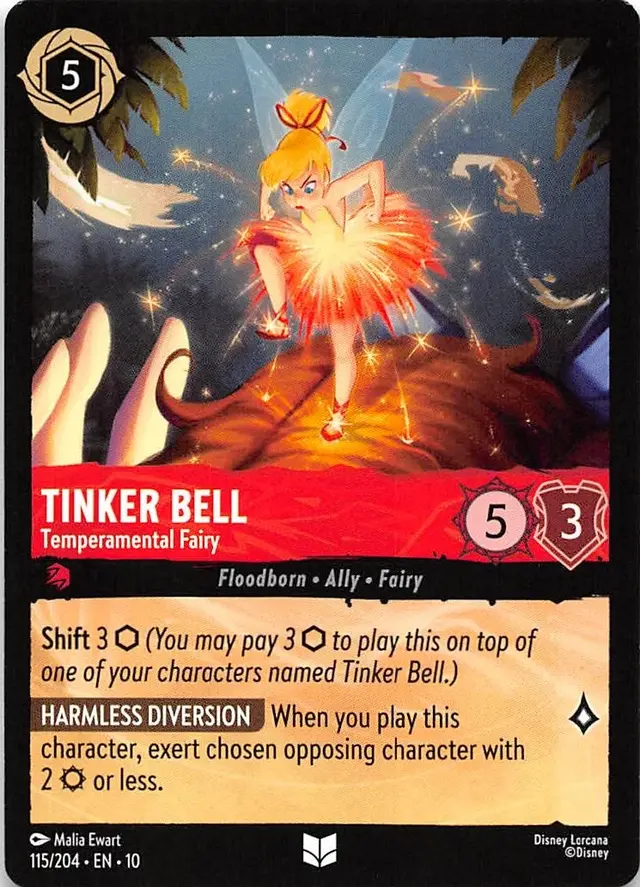 Disney Lorcana: Whispers In The Well UNCOMMON Tinker Bell - Temperamental Fairy #115/204