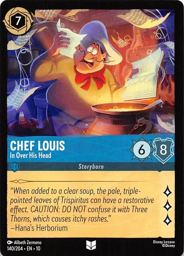 Disney Lorcana: Whispers In The Well UNCOMMON Chef Louis - In Over His Head #140/204
