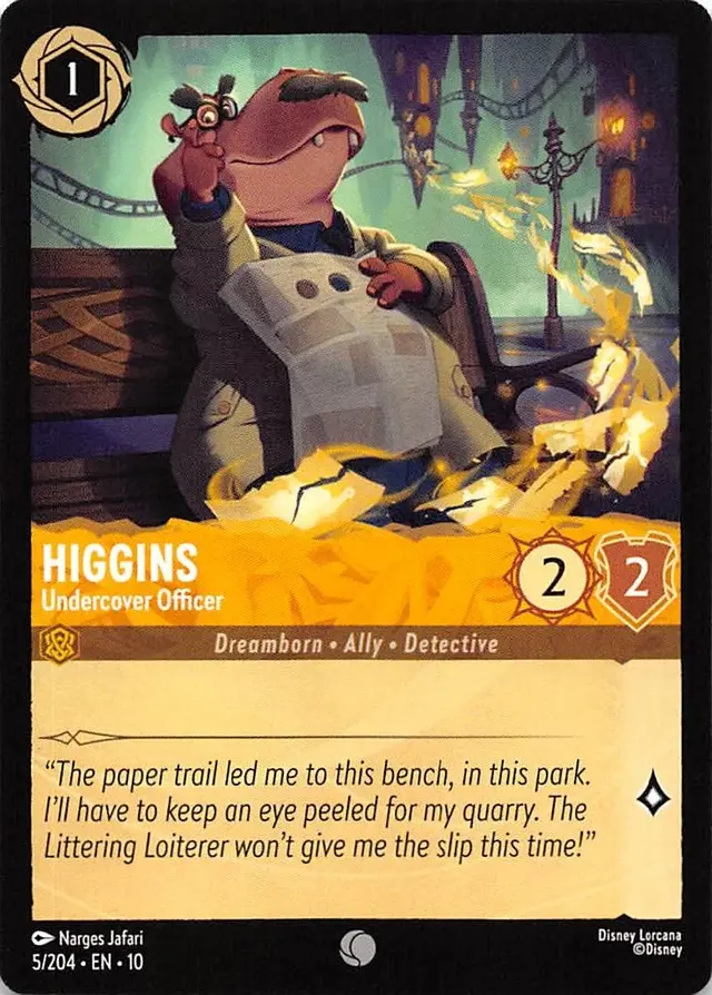 Disney Lorcana: Whispers In The Well COMMON Higgins - Undercover Officer #5/204