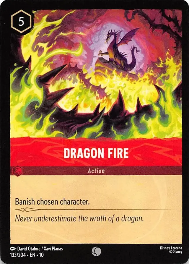 Disney Lorcana: Whispers In The Well COMMON Dragon Fire #133/204
