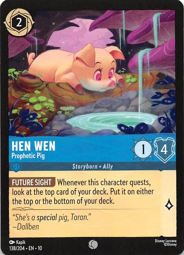 Disney Lorcana: Whispers In The Well COMMON Hen Wen - Prophetic Pig #138/204