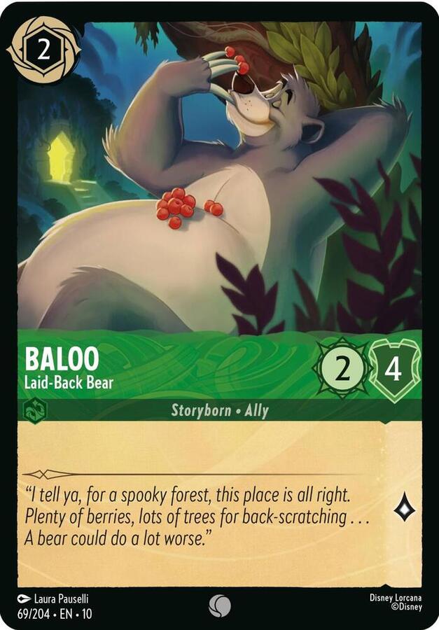 Disney Lorcana: Whispers In The Well COMMON Baloo - Laid Back Bear #69/204