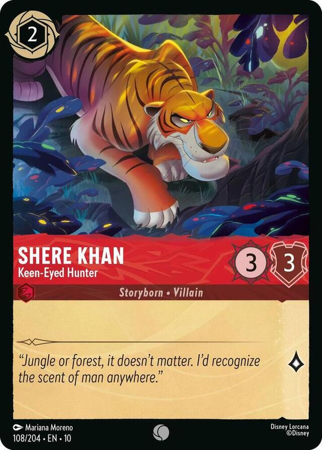 Disney Lorcana: Whispers In The Well COMMON Shere Khan - Keen Eyed Hunter #108/204