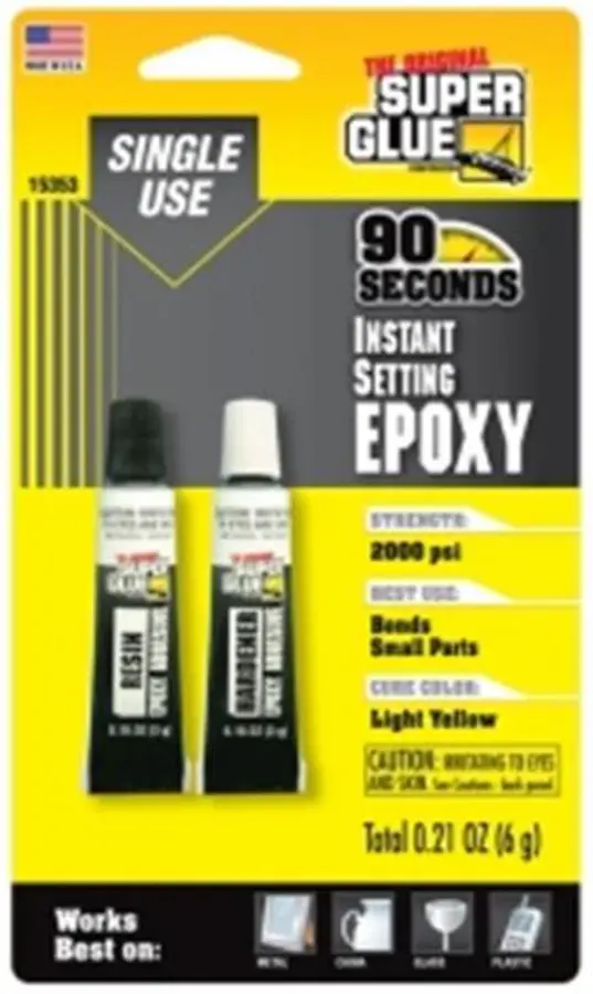 Super Glue - 90 Seconds Instant Setting Epoxy - Single Use 0.21oz/6g