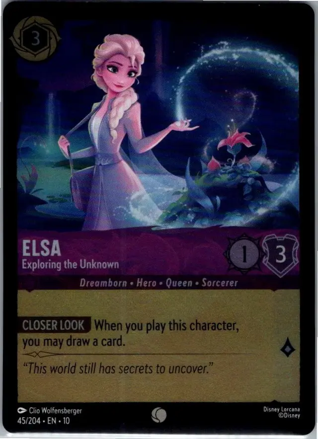 Disney Lorcana: Whispers In The Well COMMON FOIL Elsa - Exploring The Unknown #45/204