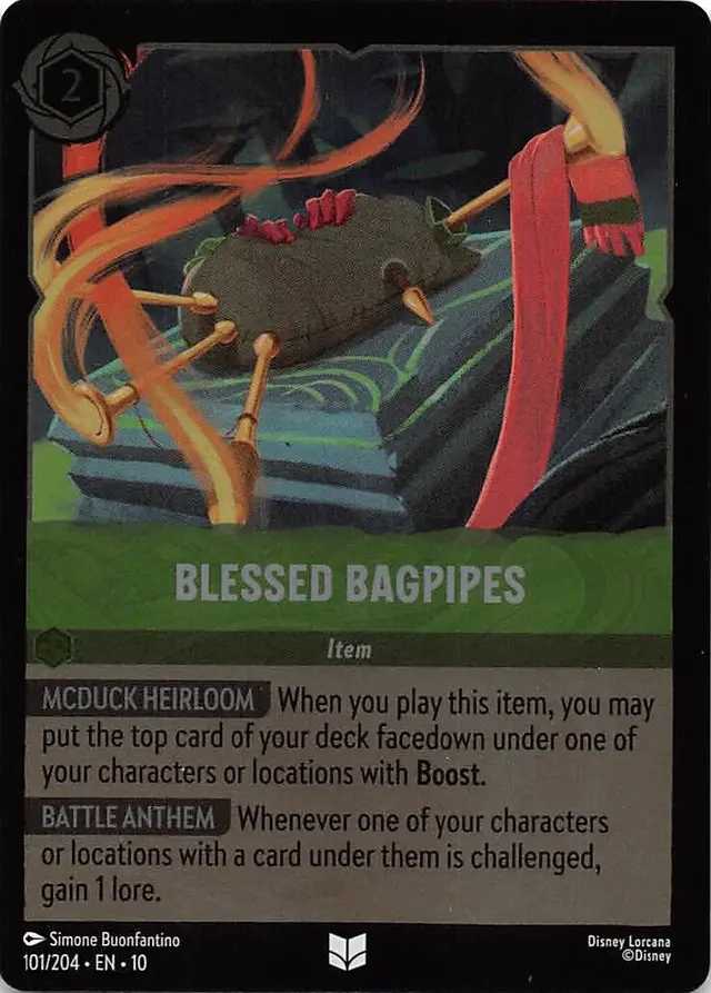 Disney Lorcana: Whispers In The Well UNCOMMON FOIL Blessed Bagpipes #101/204