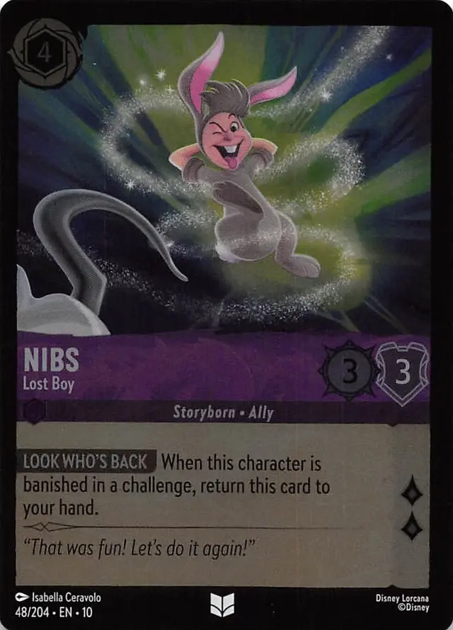 Disney Lorcana: Whispers In The Well UNCOMMON FOIL Nibs - Lost Boy #48/204