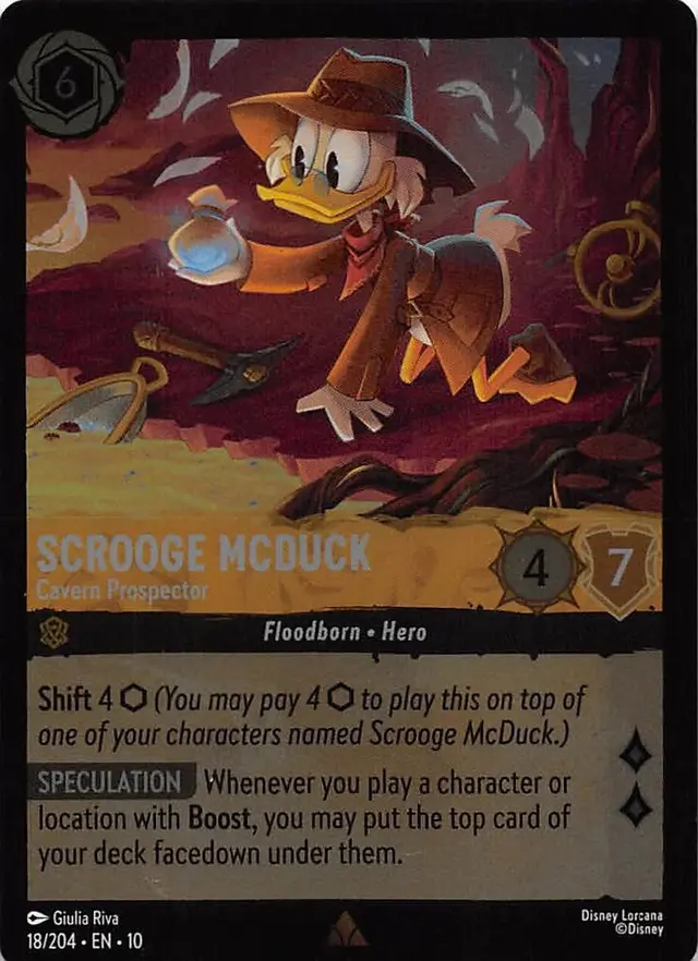 Disney Lorcana: Whispers In The Well RARE FOIL Scrooge McDuck - Cavern Prospector #18/204