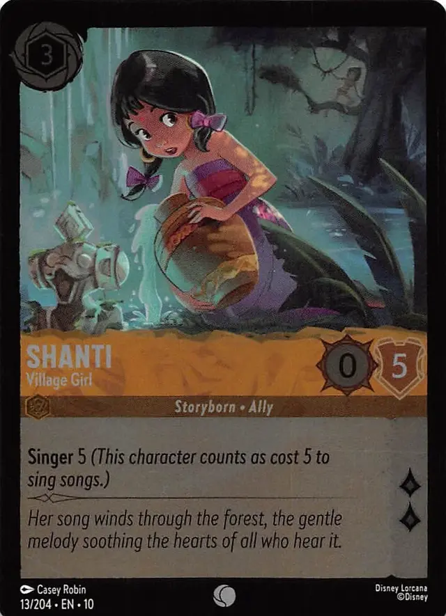 Disney Lorcana: Whispers In The Well COMMON FOIL Shanti - Village Girl #13/204