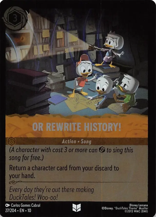 Disney Lorcana: Whispers In The Well UNCOMMON FOIL Or Rewrite History #27/204