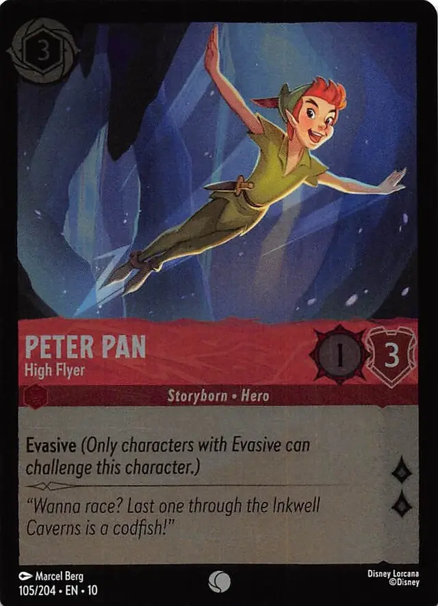 Disney Lorcana: Whispers In The Well COMMON FOIL Peter Pan - High Flyer #105/204