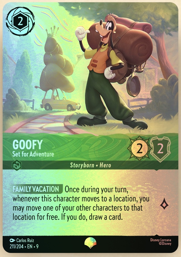 Disney Lorcana: Fabled EPIC HOLO Goofy - Set For Adventure #211/204