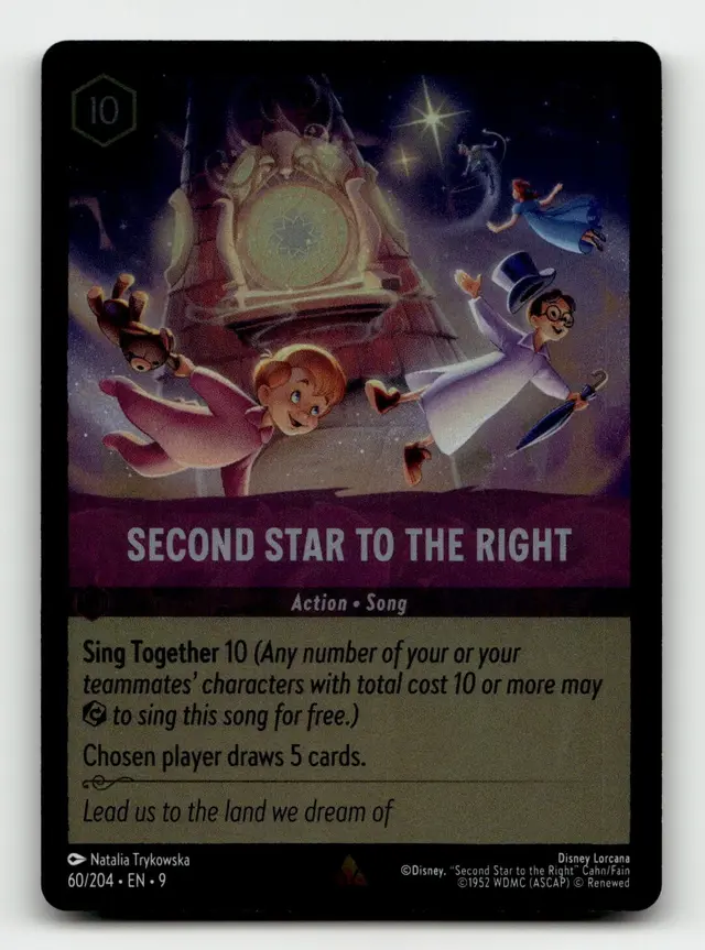 Disney Lorcana: Fabled RARE FOIL Second Star To The Right #60/204