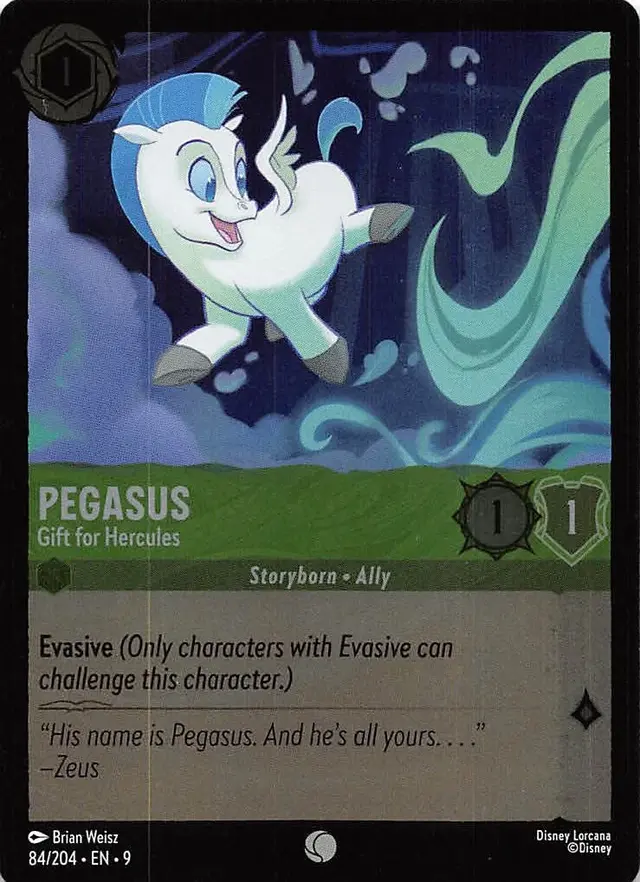 Disney Lorcana: Fabled COMMON FOIL Pegasus - Gift For Hercules #84/204