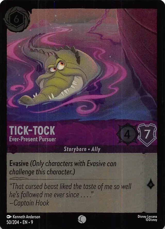 Disney Lorcana: Fabled COMMON FOIL Tick Tock - Ever Present Pursuer #50/204