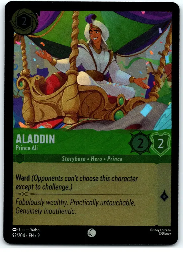 Disney Lorcana: Fabled COMMON FOIL Aladdin - Prince Ali #92/204