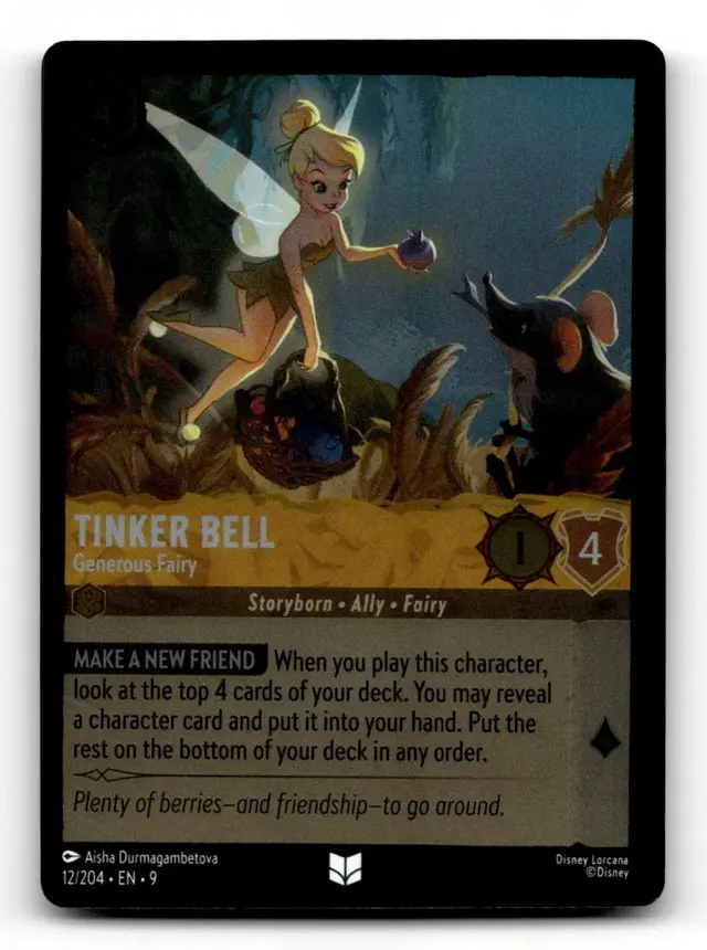 Disney Lorcana: Fabled UNCOMMON FOIL Tinker Bell - Generous Fairy #12/204