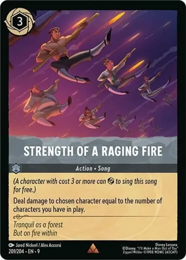 Disney Lorcana: Fabled RARE Strength Of A Raging Fire #201/204