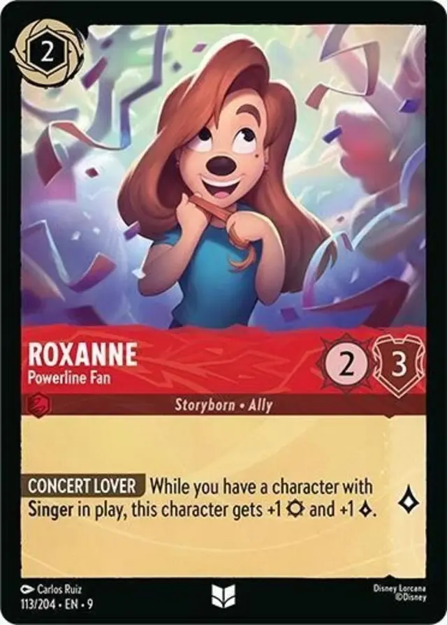 Disney Lorcana: Fabled UNCOMMON Roxanne - Powerline Fan #113/204