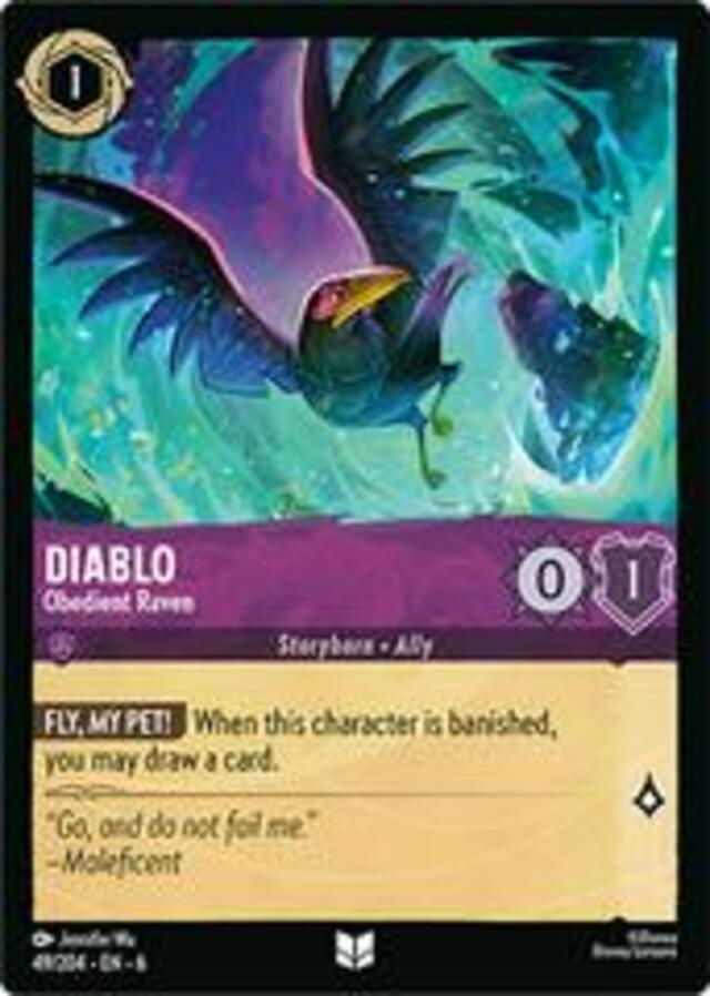 Disney Lorcana: Azurite Sea UNCOMMON FOIL Diablo - Obedient Raven #49/204