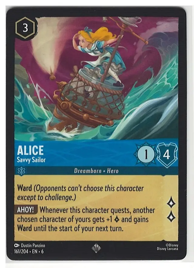 Disney Lorcana: Azurite Sea SUPER RARE Alice - Savvy Sailor #161/204