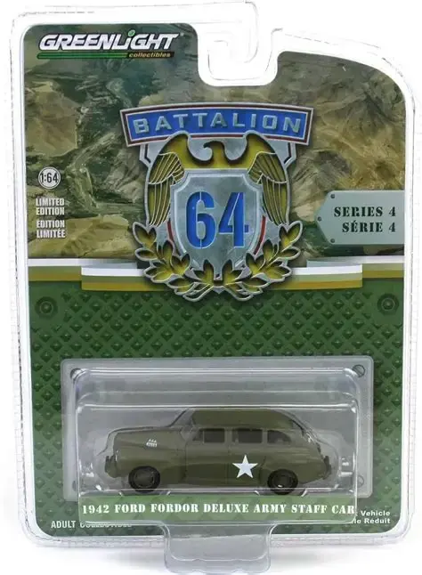 1942 Ford Fordor Super Deluxe US Army Staff Car 1/64 Greenlight Battalion S4