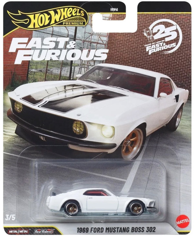 Hot Wheels Premium 25 Years of Fast & Furious 1969 Ford Mustang Boss 302 3/5