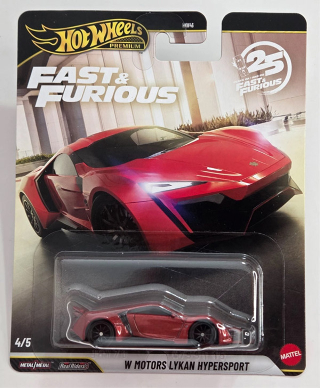 Hot Wheels Premium 25 Years of Fast & Furious W Motors Lykan Hypersport 4/5