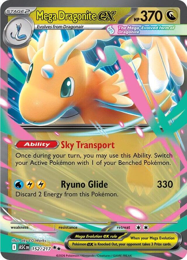 Pokemon TCG: Mega Dragonite ex #152/217 Pokemon Ascended Heroes