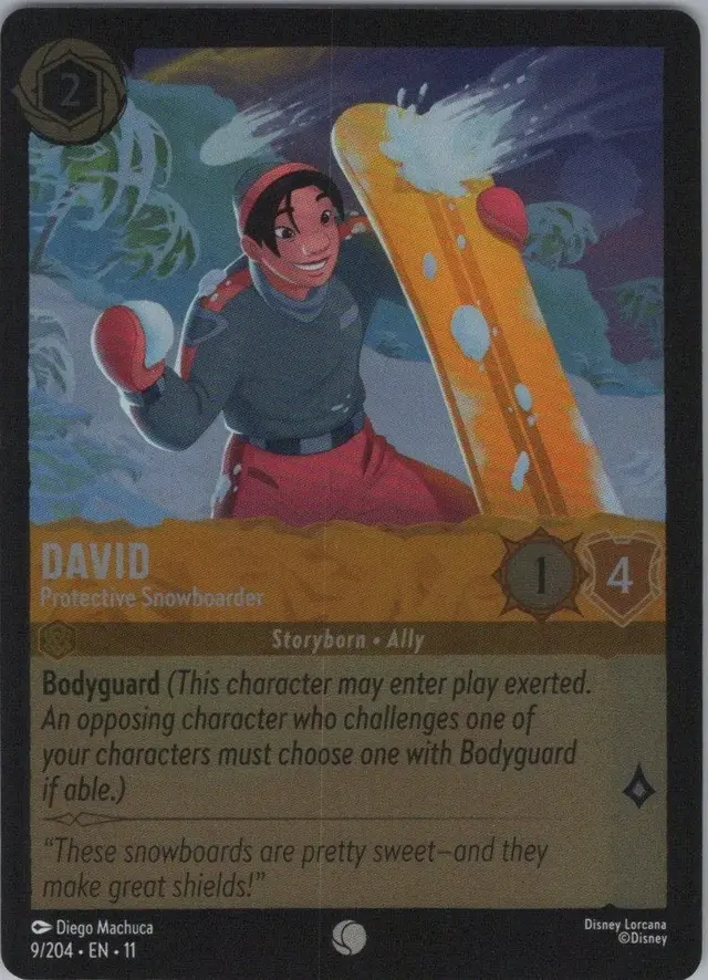 Disney Lorcana: Winterspell COMMON FOIL David - Protective Snowboarder #9/204