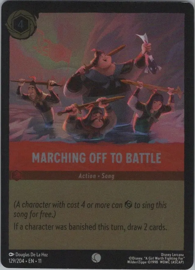 Disney Lorcana: Winterspell COMMON FOIL Marching Off To Battle #129/204