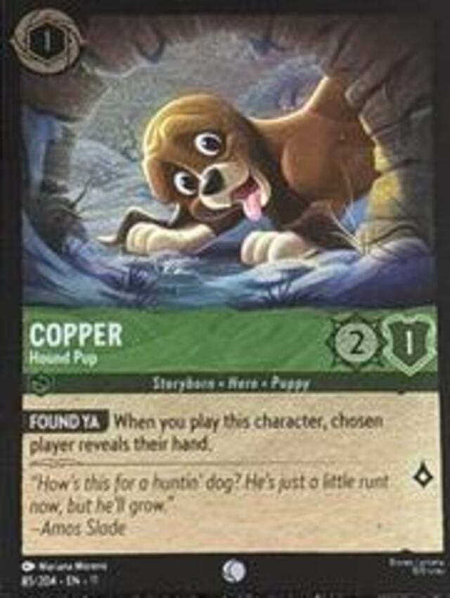 Disney Lorcana: Winterspell COMMON FOIL Copper - Hound Pup #85/204