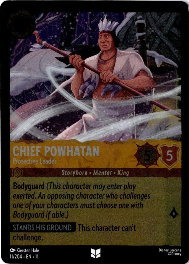 Disney Lorcana: Winterspell UNCOMMON FOIL Chief Powhatan - Protective Leader #11/204