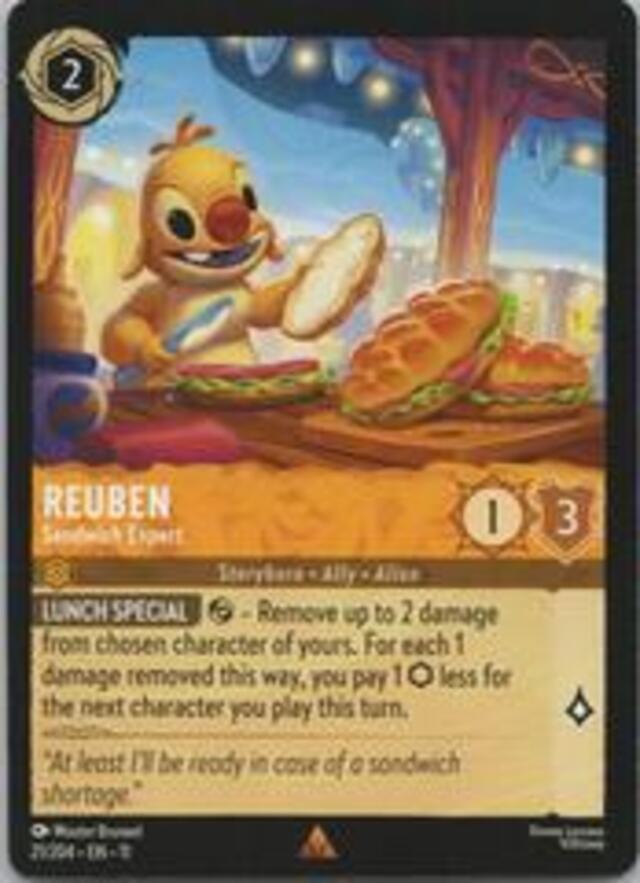 Disney Lorcana: Winterspell RARE FOIL Reuben - Sandwich Expert #21/204